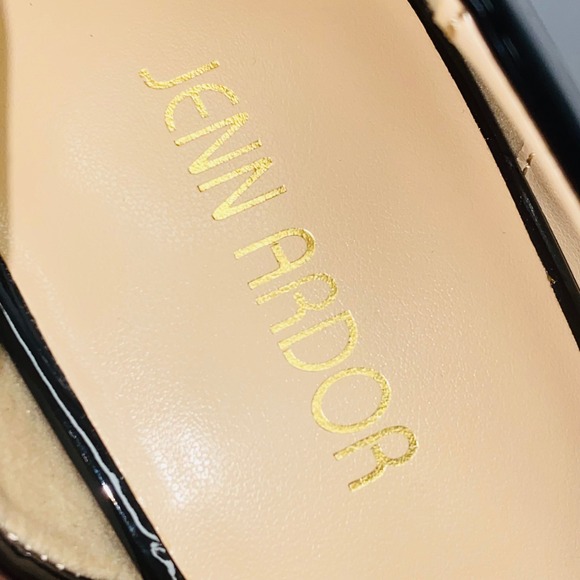 Jenn Ardor Size 8 Black Patent Leather Pointed Toe DOrsay Heels Stiletto Pumps - Picture 3 of 13